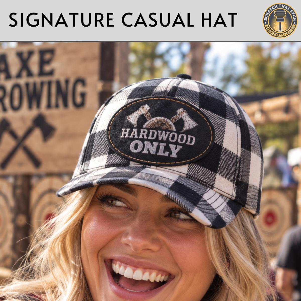 Custom Lumberjack Large Log Stand Tall Hat- Lumberjack Days Trucker Hat, Custom Richardson 112 Hat & Signature Hats FOUR Designs