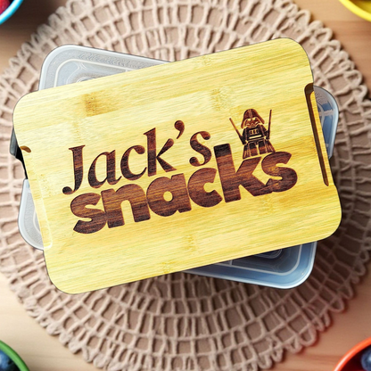 Personalized Snacklebox Bamboo Organizer With Durable BPA Free Plastic Snack Case For Travel Picnics Parties And Everyday Snacking