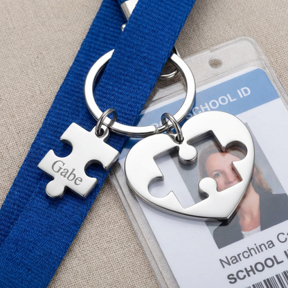 Personalized Stainless Steel Puzzle Keychain For Autism Awareness And Teacher Appreciation Kindness Is Key Lanyard Accessory Or Keychain