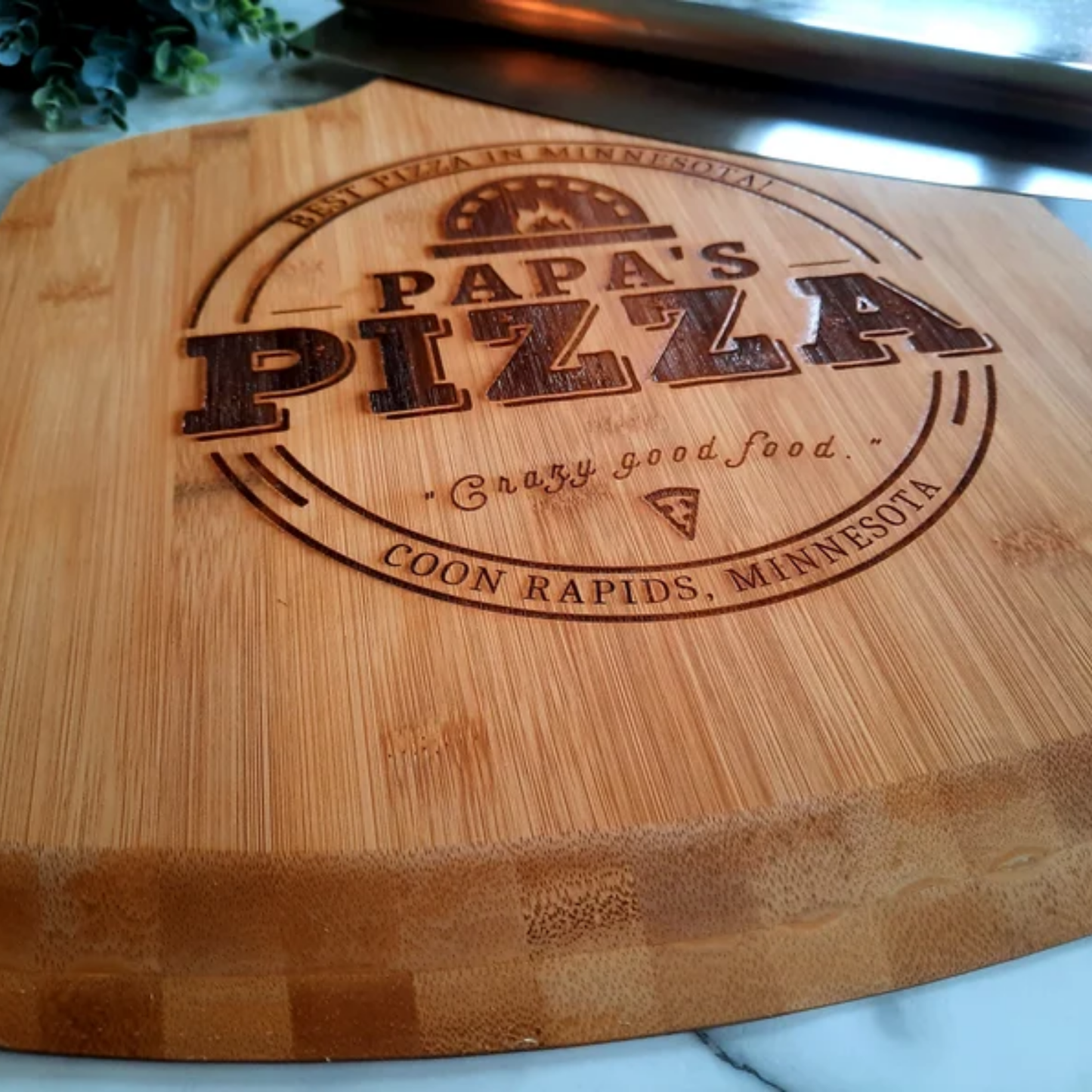 Personalized 2 Pcs Pizza Board With Cutter Set, Engraved Pizza Gift For Pizza Lovers- Choice Of 3 Boards & Two Blades- Custom Pizza Peel Set