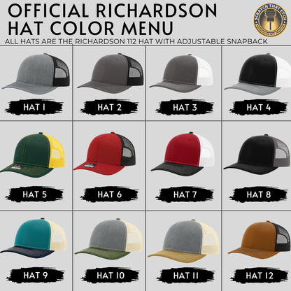 Custom Lumberjack Large Log Stand Tall Hat- Lumberjack Days Trucker Hat, Custom Richardson 112 Hat & Signature Hats FOUR Designs