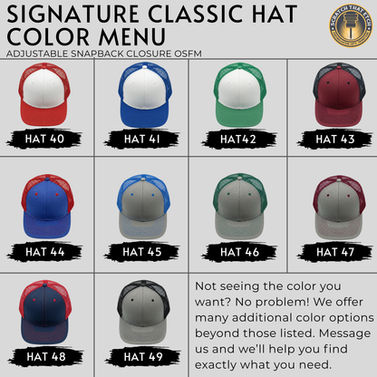 Custom Lumberjack Feel Safe Hat, Lumberjack Days Trucker Hat, Custom Richardson 112 Hat & Signature Hats FOUR Designs To Choose From