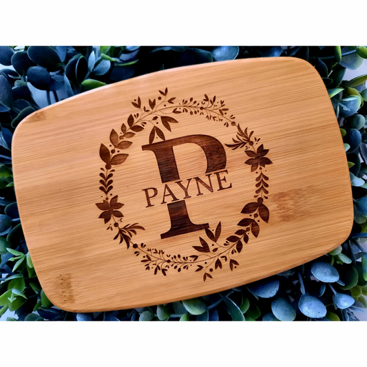 Personalized Cutting Board With Family Name And Established Date In Bamboo Or Acacia, Double Sided Charcuterie And Kitchen Prep Board, Housewarming And Wedding Keepsake