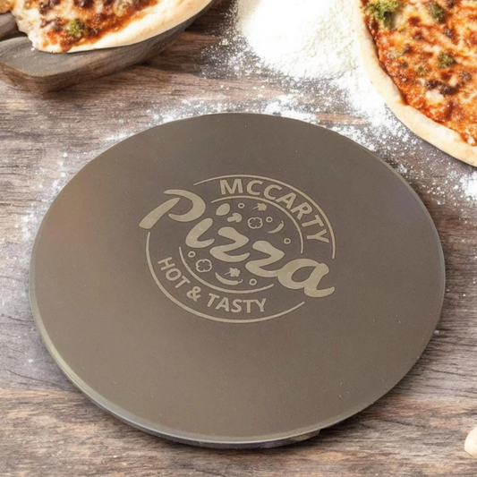 Personalized Black Ceramic Pizza Stone With Heat Resistant Coating And Free Pizza Cutter For Pizza Lovers
