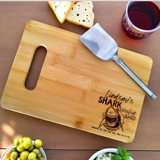 Personalized Shark Coochie Charcuterie Cutting Board Funny Cheese Board And Serving Tray With Name For Kitchen Decor And Parties