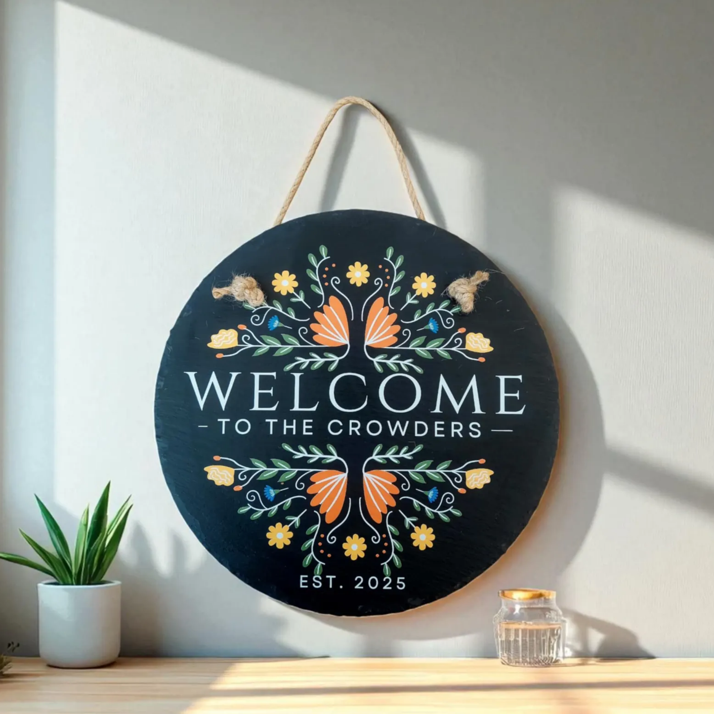 Personalized Family Last Name Welcome Sign For Indoor Or Outdoor Use — Multiple Size Options And Extremely Durable — Perfect For Housewarmings And Realtor Closing Gifts