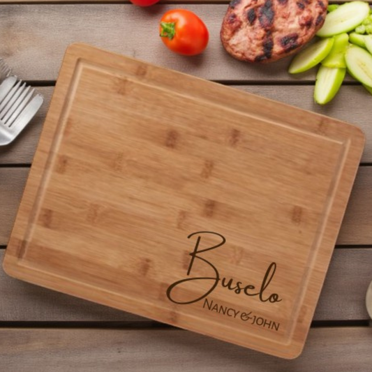 Personalized Name Cutting Board With Multiple Designs, Family Name Charcuterie And Cheese Board In Bamboo Or Acacia, Wedding And Housewarming Keepsake