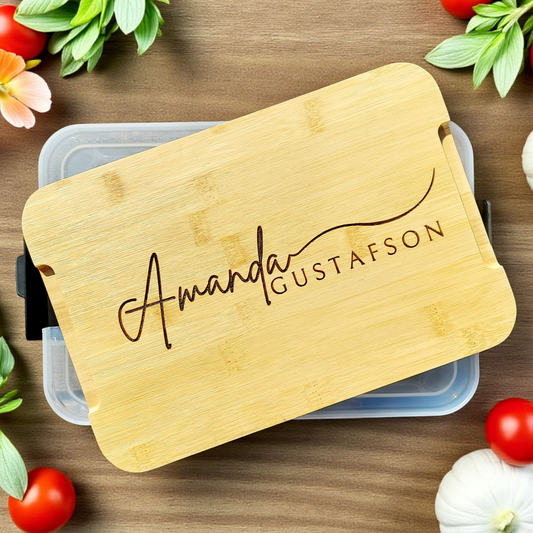 Personalized Snacklebox Bamboo Organizer With Durable BPA Free Plastic Snack Case For Travel Picnics Parties And Everyday Snacking