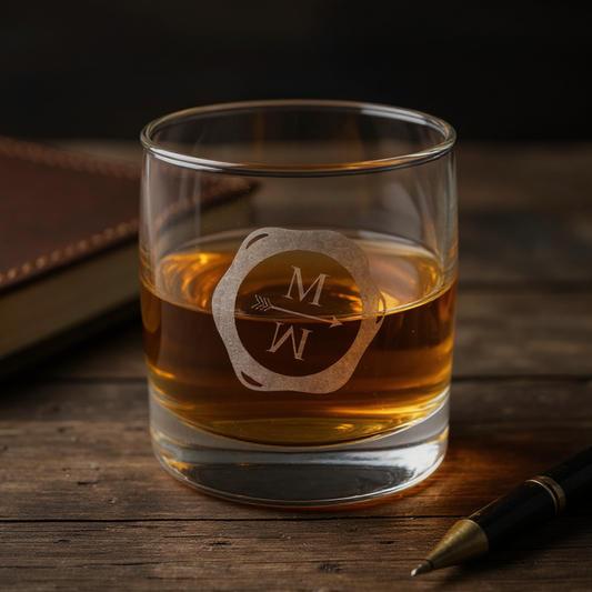Personalized 10 oz Whiskey Glasses — Design Your Own Whiskey Glass For Bourbon, Scotch, And Old Fashioned Cocktails — Lead-Free Barware For Home Bars, Groomsmen, And Anniversaries