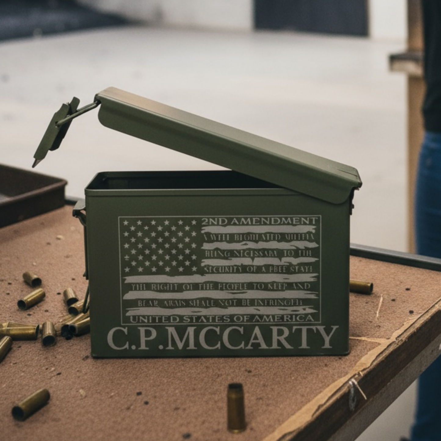 Personalized Weatherproof Steel Ammo Can For .30 Or .50 Caliber, Military Style Storage Box For Ammo, Range Gear, And Keepsakes