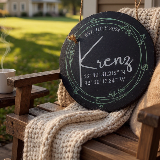 Personalized Longitude And Latitude Welcome Sign For Indoor Or Outdoor Use — Multiple Size Options, Extremely Durable — Elegant Entryway And Porch Decor For Housewarmings And Realtor Closings