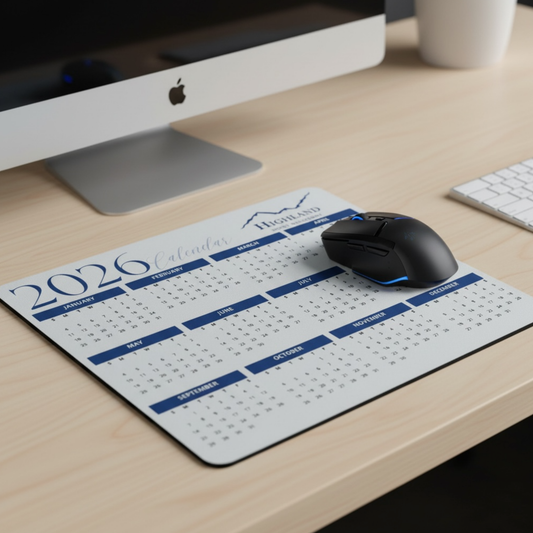 Personalized Business Logo Calendar Mouse Pad With Neoprene Top And Non Slip Rubber Base For Offices And Events