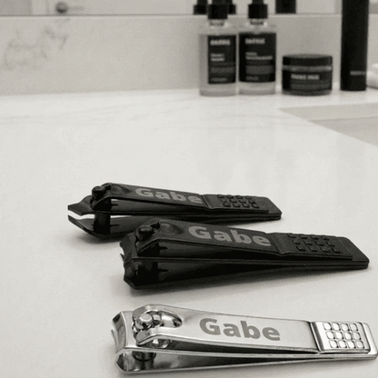 Personalized Nail Clipper In Black Or Silver With Angled Or Slightly Curved Blade, Single Or Set Of Two Grooming Tool