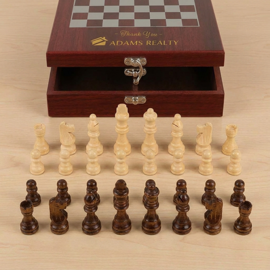 Personalized Rosewood Folding Chess Set With Storage Board And Classic Pieces For Home Travel And Game Night