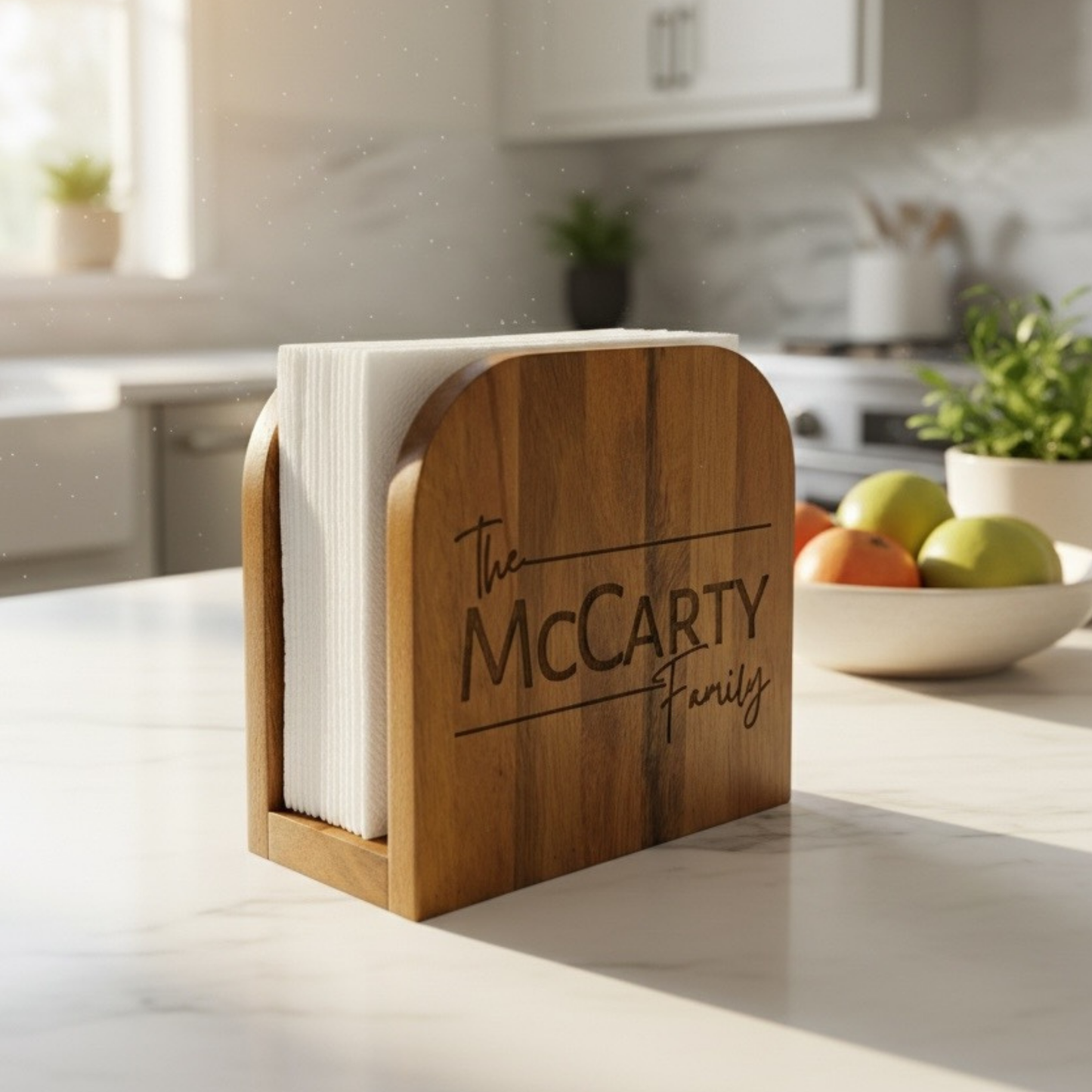 Personalized Wooden Napkin Holder For Kitchen Or Patio Dining Elegant Wood Organizer For Napkins Perfect For Newlyweds And New Homeowners