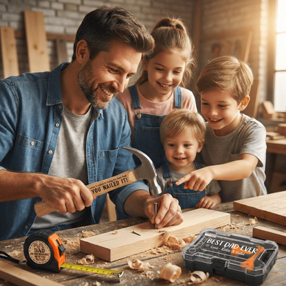 Personalized 3 pcs Tool Set for Dad, Custom Hammer Tape Measure & Screwdriver Gift for Grandpa, Father’s Day Birthday Gift Idea For Him