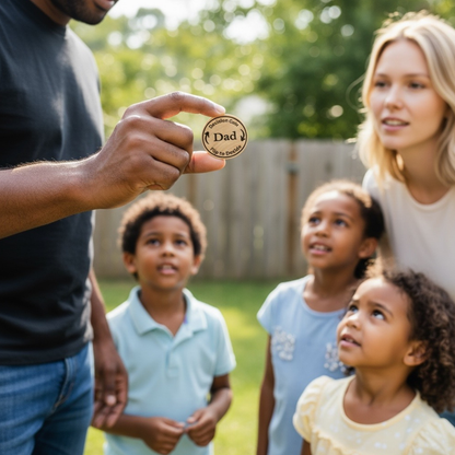 Personalized Wooden Decision Flip Coin Token For Parents And Kids, Fun Family Choice Maker, Double Sided Pocket Keepsake