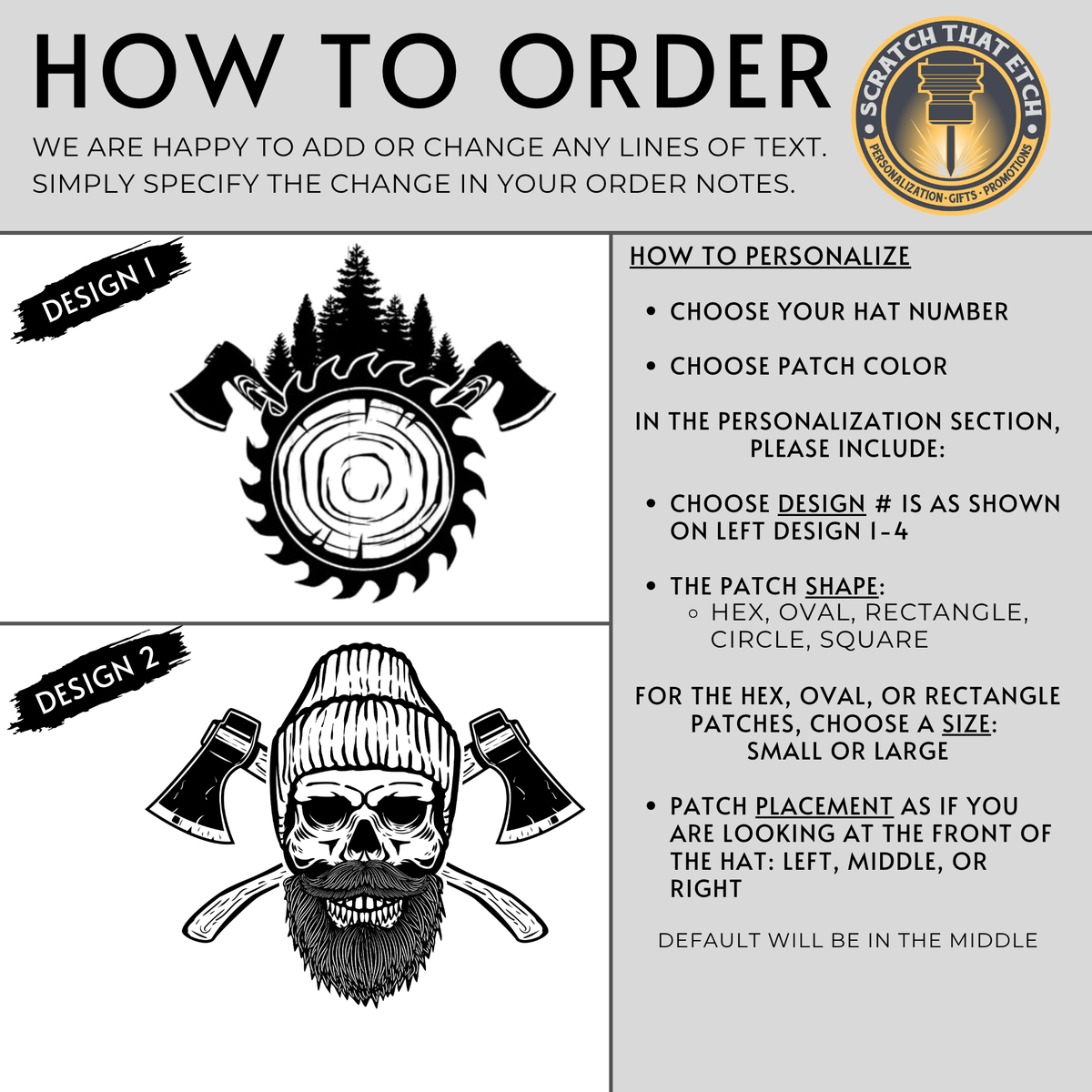 Custom Lumberjack Hardwood Hat, Lumberjack Days Trucker Hat, Custom Richardson 112 Hat & Signature Hats FOUR Designs To Choose From