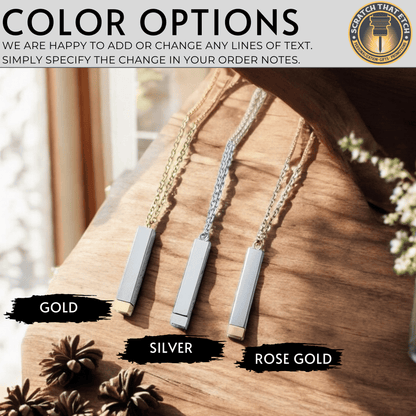 Personalized Hidden Message Necklace For Grandma In Stainless Steel Gold Rose Gold Or Silver With Up To Four Sides Personalized Cherish Grandmother Keepsake Jewelry