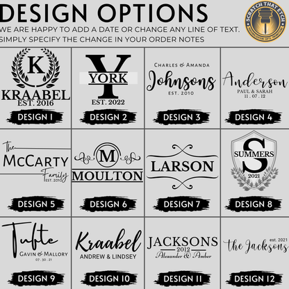 Personalized Cutting Board With Family Name And Established Date In Bamboo Or Acacia, Double Sided Charcuterie And Kitchen Prep Board, Housewarming And Wedding Keepsake