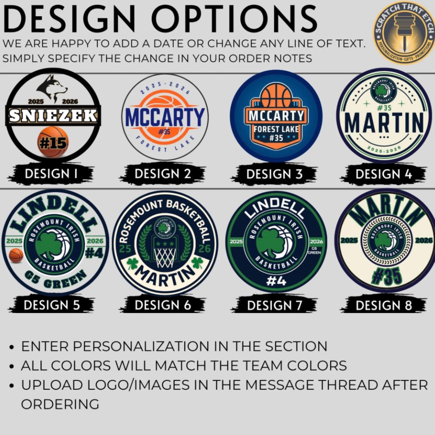 Personalized Team Spirit 3" Round Magnet for Basketball & Hockey – Perfect for Coaches, Players, Team Captains, Parents & Senior Night Recognition
