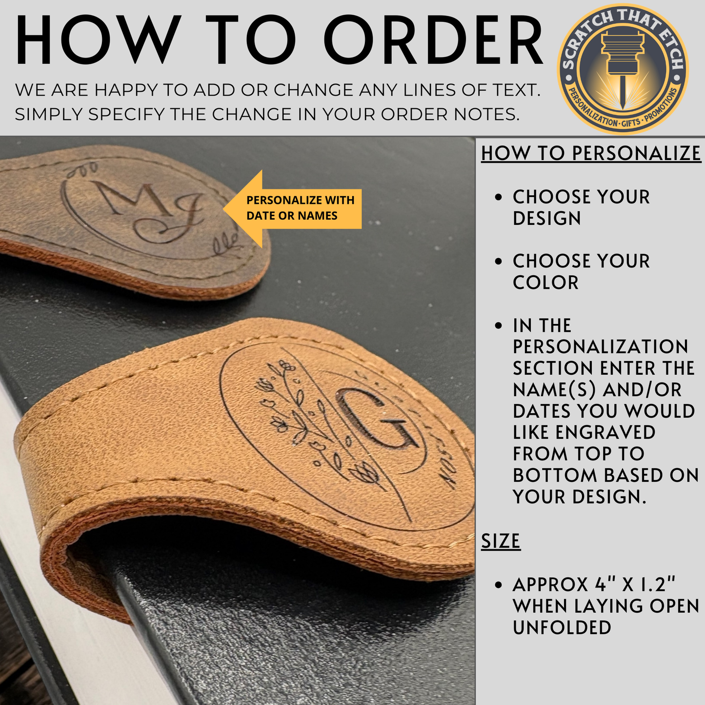 Personalized Round Magnetic Leather Bookmark Strong Hold Page Marker For Book Lovers Students And Teachers
