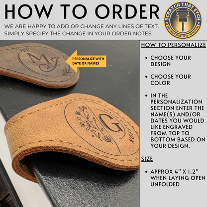 Personalized Round Magnetic Leather Bookmark Strong Hold Page Marker For Book Lovers Students And Teachers
