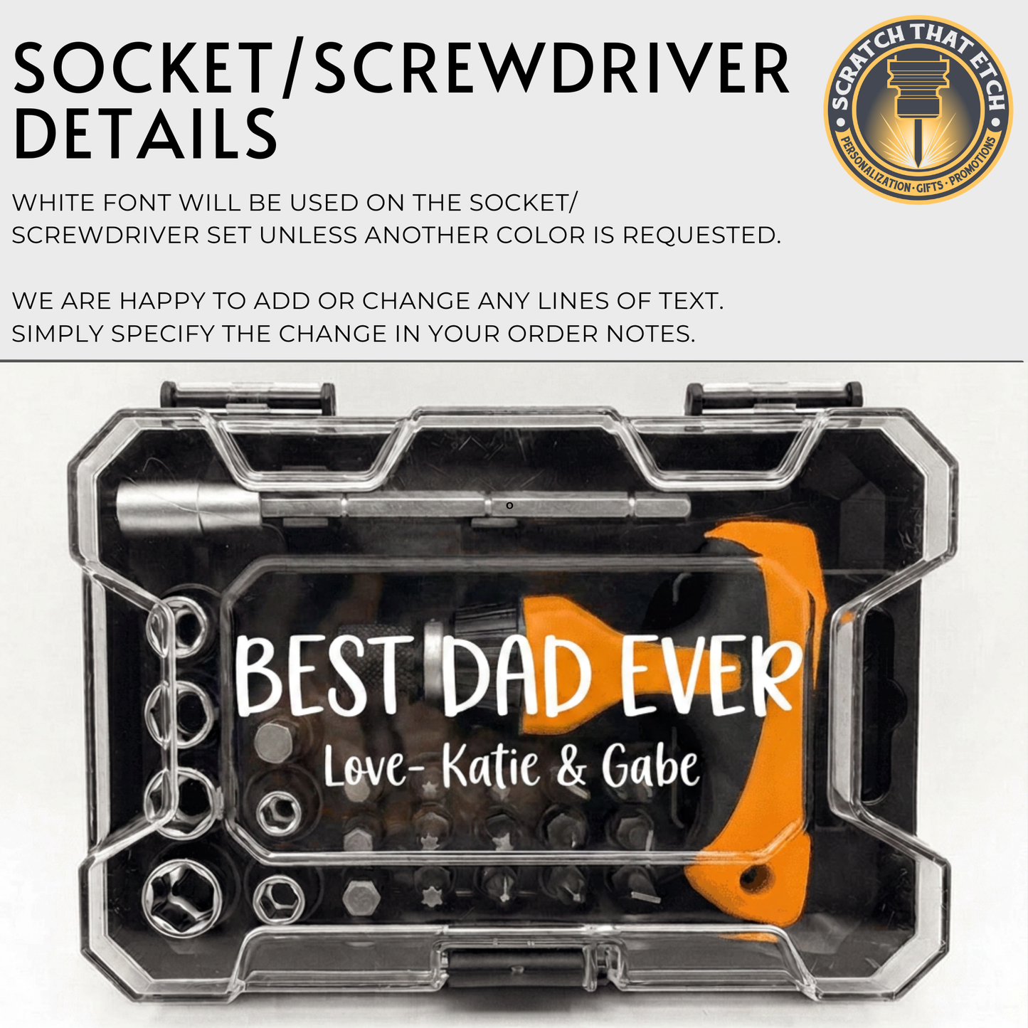 Personalized 3 pcs Tool Set for Dad, Custom Hammer Tape Measure & Screwdriver Gift for Grandpa, Father’s Day Birthday Gift Idea For Him