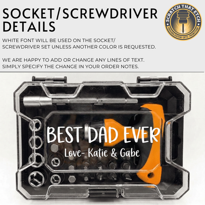 Personalized 3 pcs Tool Set for Dad, Custom Hammer Tape Measure & Screwdriver Gift for Grandpa, Father’s Day Birthday Gift Idea For Him