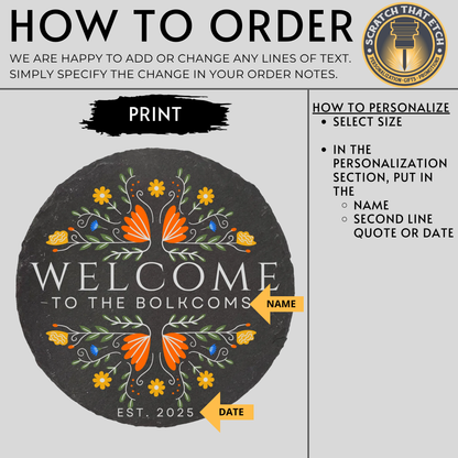 Personalized Family Last Name Welcome Sign For Indoor Or Outdoor Use — Multiple Size Options And Extremely Durable — Perfect For Housewarmings And Realtor Closing Gifts