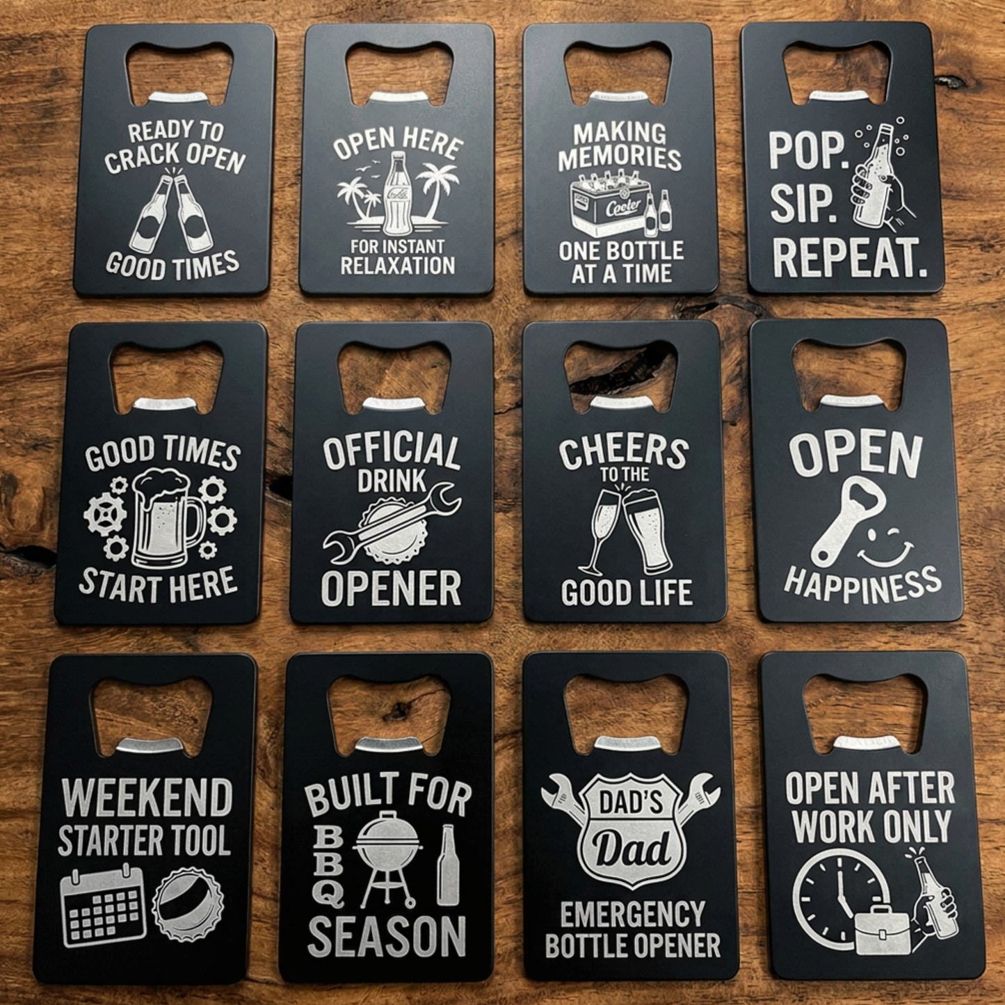 Personalized Slim Bottle Opener, Custom Stainless Steel Card Opener, Dad Gift, Beer Lover Gift, Home Bar Tool, Groomsmen Gift, EDC Opener
