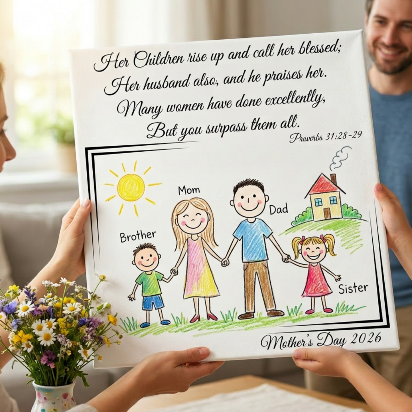 Personalized DIY Pre-Outlined Canvas Kit For Home Decor, Add Your Own Design And Finish At Home, Gallery Wrapped Cotton Canvas Wall Art