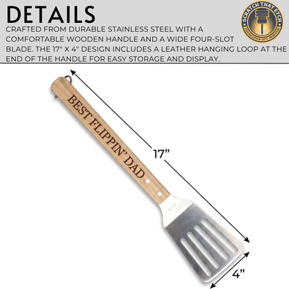 Personalized BBQ Spatula With Your Name Or Title, Grilling Tool For Backyard Barbecue, Personalized Name Utensil For Dads Chefs And Grill Lovers