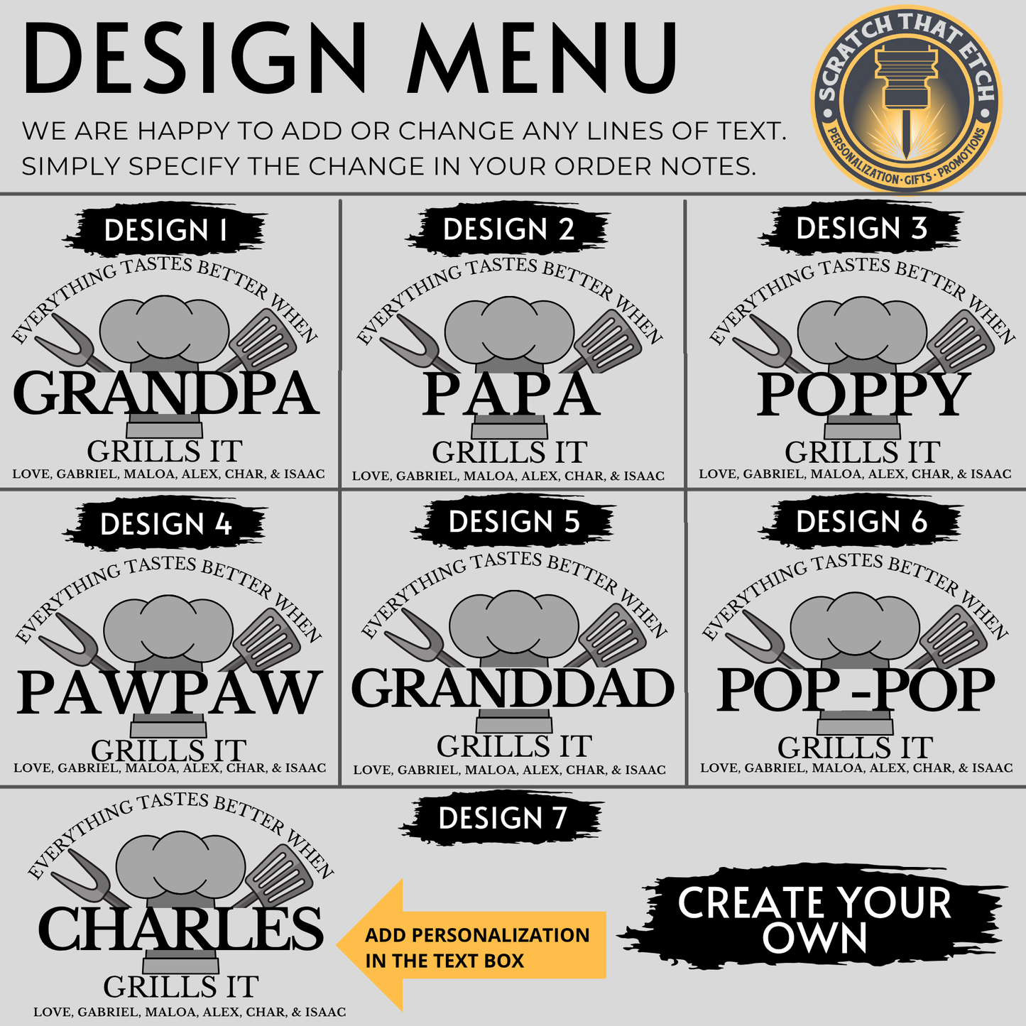 Papa Grills It Personalized Cutting Board With Multiple Design Options For BBQ Lovers, Charcuterie And Serving Board For Dad And Grill Master Kitchen Decor