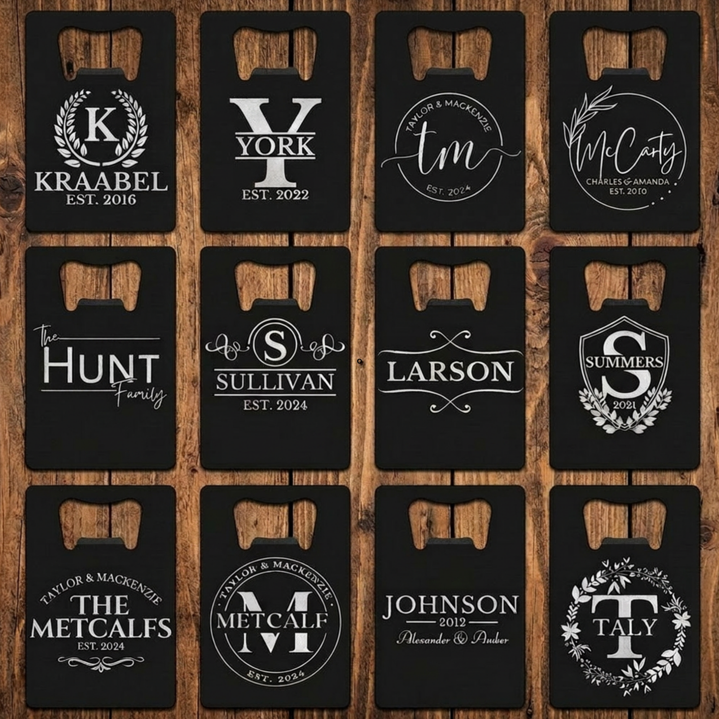 Personalized Wedding Favor Bottle Opener, Custom Wedding Reception Gift, Wallet Bottle Opener, Wedding Guest Favor Keepsake