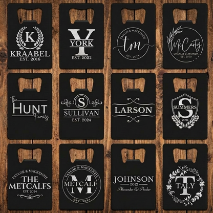 Personalized Wedding Favor Bottle Opener, Custom Wedding Reception Gift, Wallet Bottle Opener, Wedding Guest Favor Keepsake