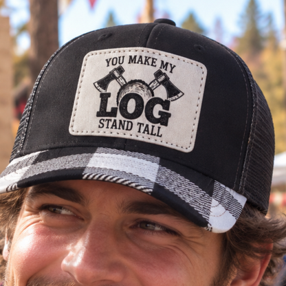 Custom Lumberjack Large Log Stand Tall Hat- Lumberjack Days Trucker Hat, Custom Richardson 112 Hat & Signature Hats FOUR Designs