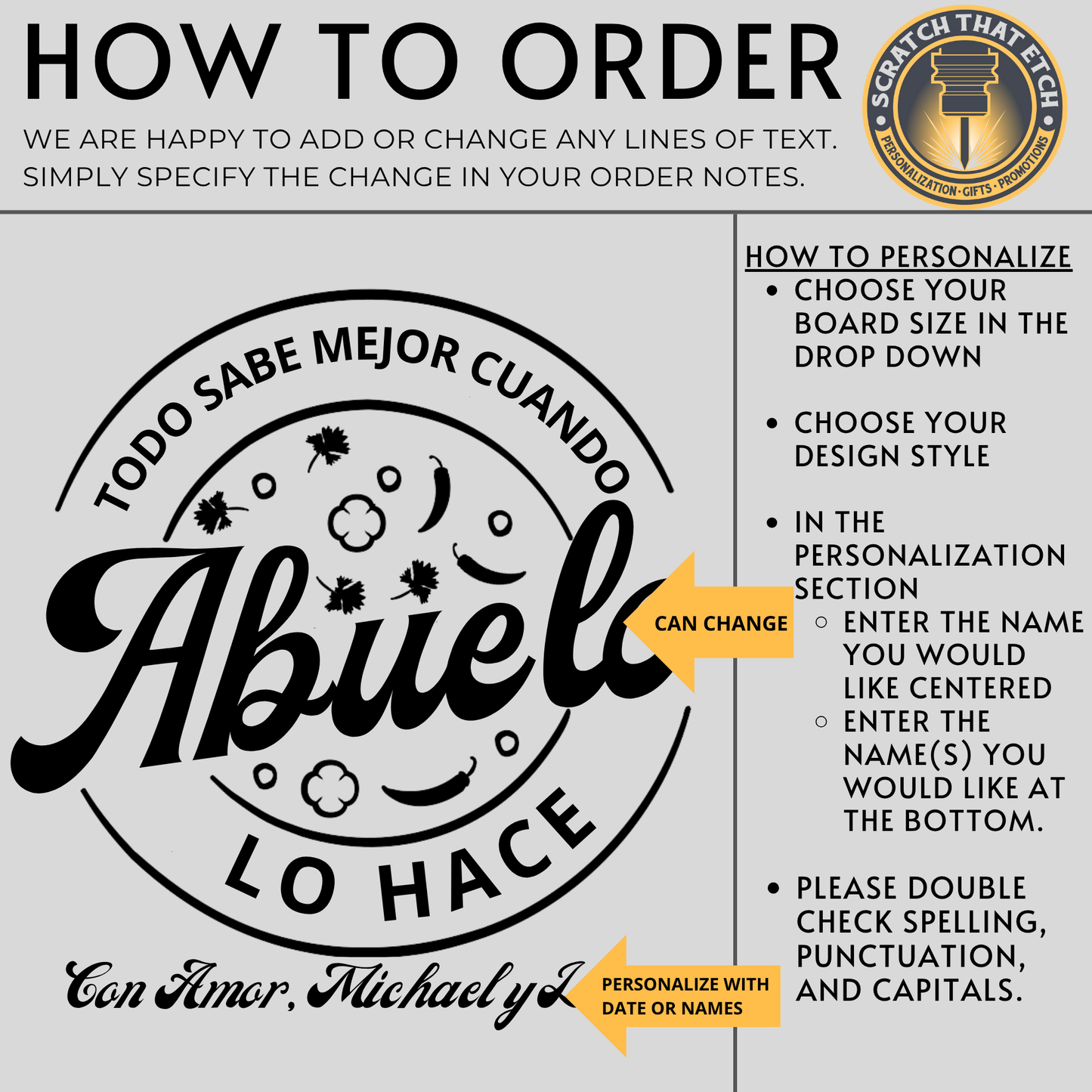 Abuelo Lo Hace Personalized Cutting Board In Bamboo Or Acacia — Spanish Kitchen Decor And Durable Serving Board For Father's Day, Birthday, Or Christmas — Heartfelt Keepsake For Grandpa