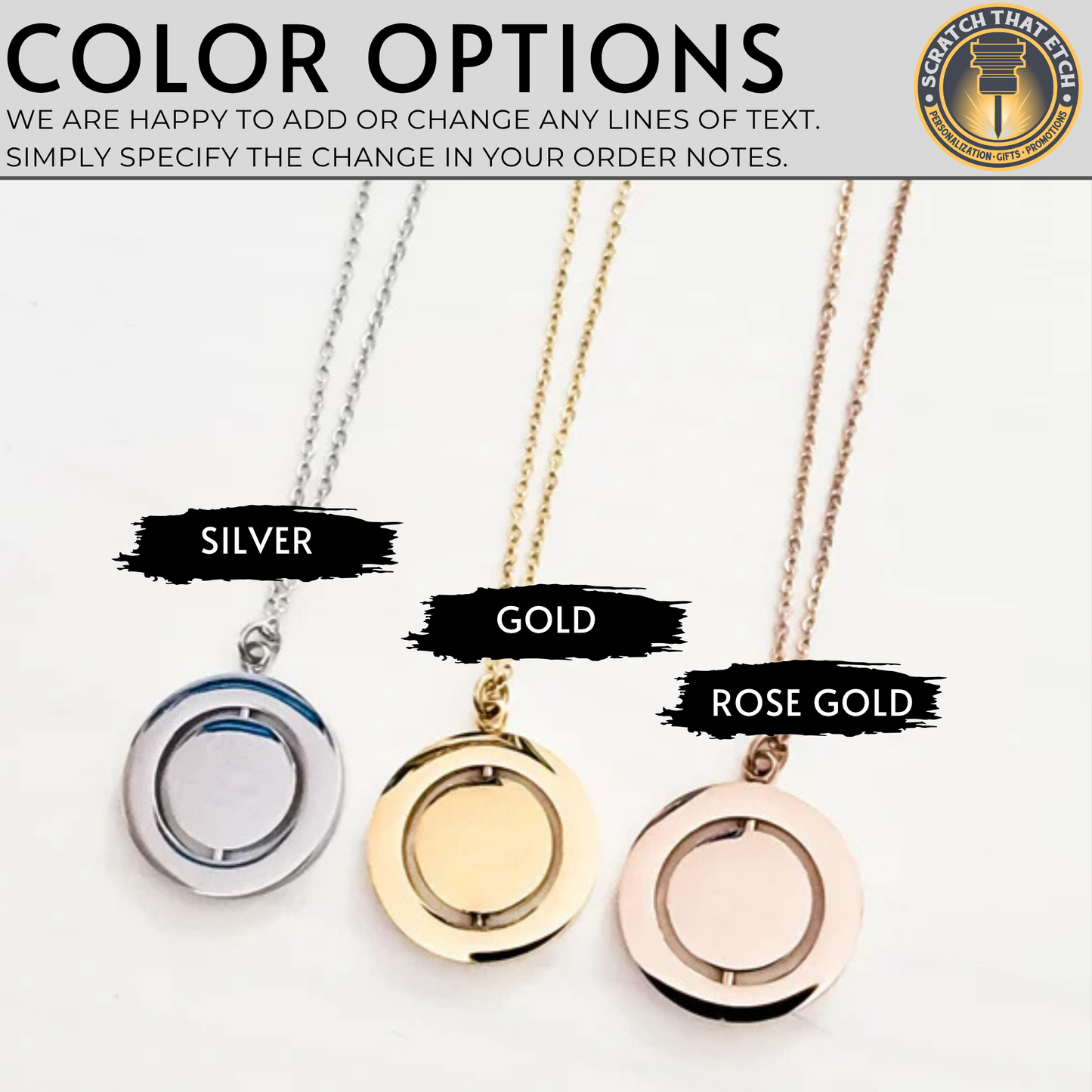 Personalized Rotating Circle Necklace For Grandma Abuela Mom Or Nanni With Names Revealed On Spinning Center, 14K Gold Plated Rose Gold Or Silver Stainless Steel