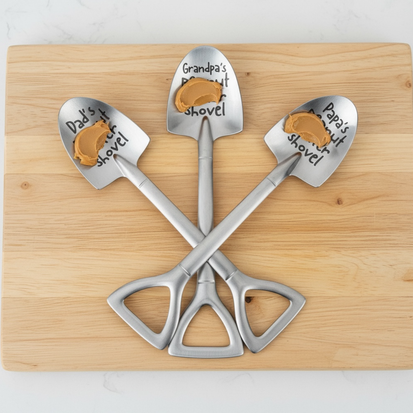 Personalized Stainless Steel Peanut Butter Shovel Spoon For Peanut Lovers Dad Grandpa Papa Funny Foodie Kitchen Spoon
