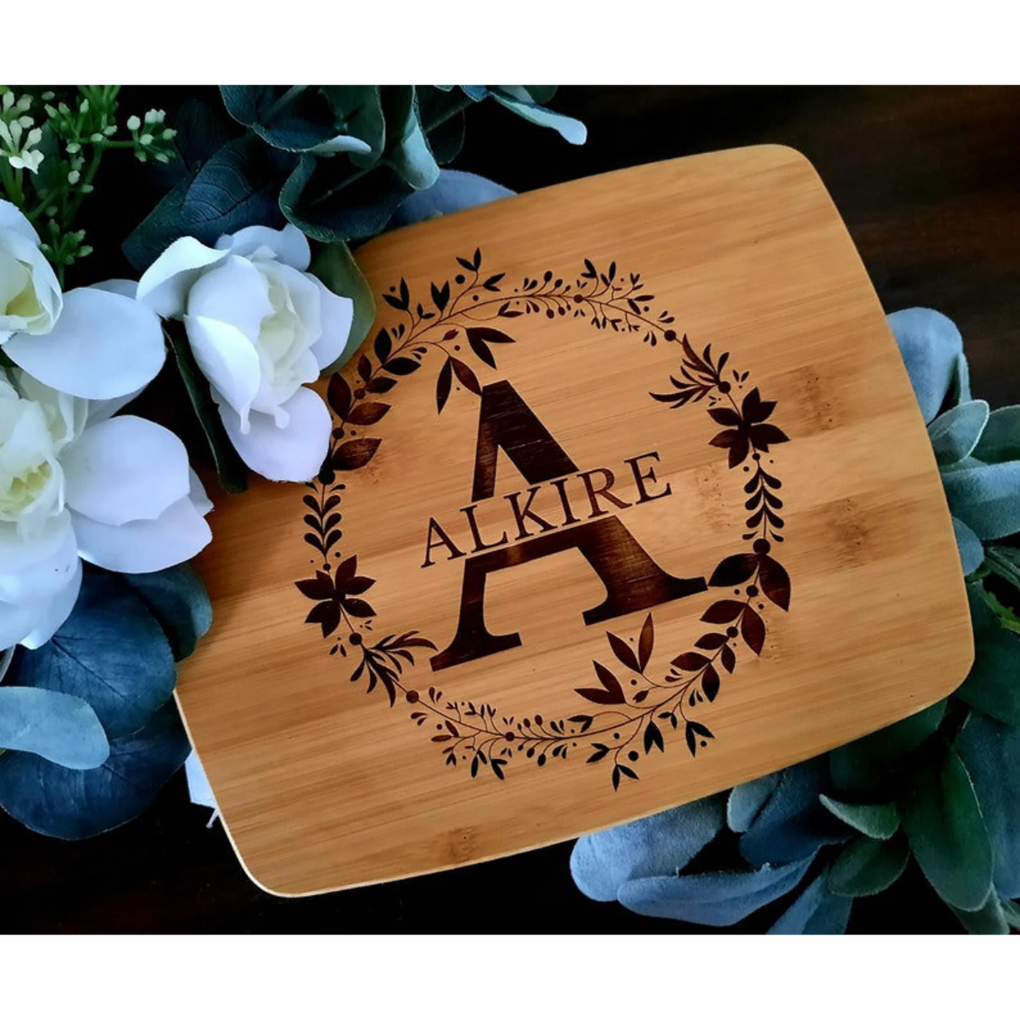 Personalized Cutting Board With Family Name And Established Date In Bamboo Or Acacia, Double Sided Charcuterie And Kitchen Prep Board, Housewarming And Wedding Keepsake