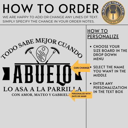 Personalized Bamboo Or Acacia Cutting Board With Handle For Abuelo - Customized 'Abuelo' Charcuterie And Kitchen Serving Board, Thoughtful Birthday, Father's Day, Or Christmas Gift, Durable Handcrafted Board For Daily Meal Prep And Appetizer Serving