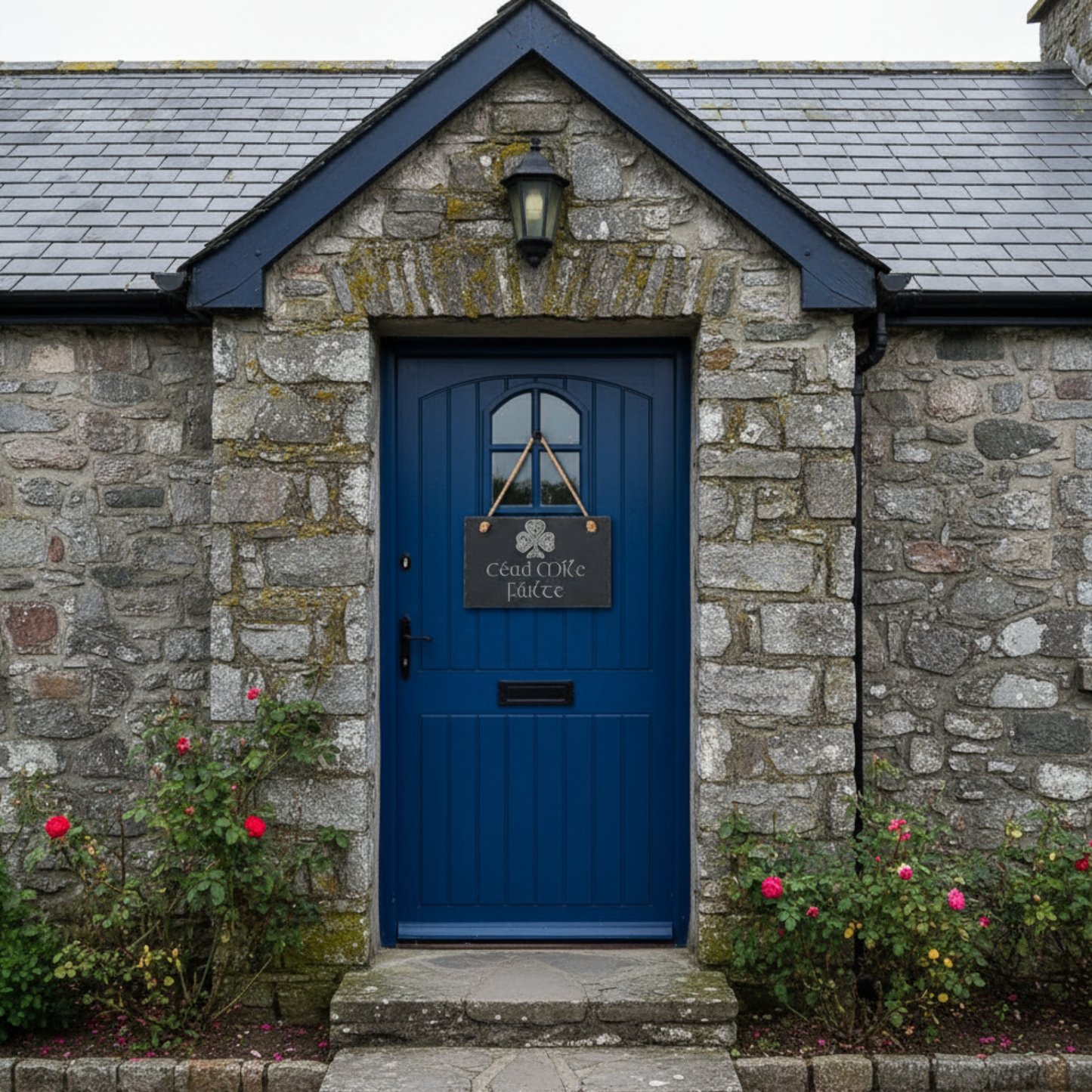 Irish Cead Mile Failte Personalized Slate Sign Welcome Plaque With Jute Rope For Indoor Outdoor Celtic Home Decor Rustic Entryway Housewarming