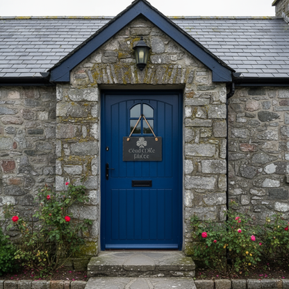 Irish Cead Mile Failte Personalized Slate Sign Welcome Plaque With Jute Rope For Indoor Outdoor Celtic Home Decor Rustic Entryway Housewarming