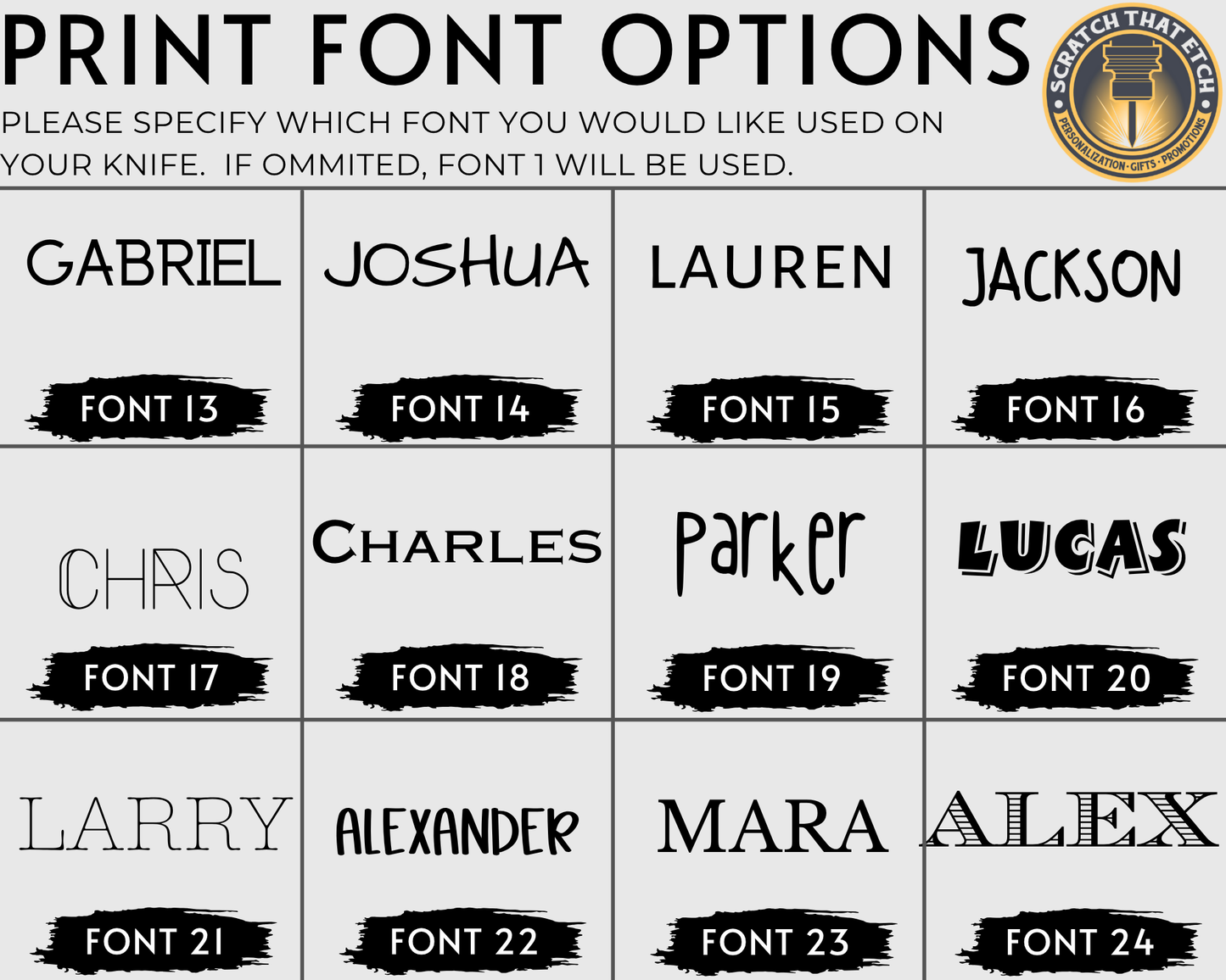 Buck 110 Folding Hunter Knife Personalized — 420HC Steel Clip Point, Ebony Handle And Brass Bolsters — Multiple Font Options For Names Or Initials