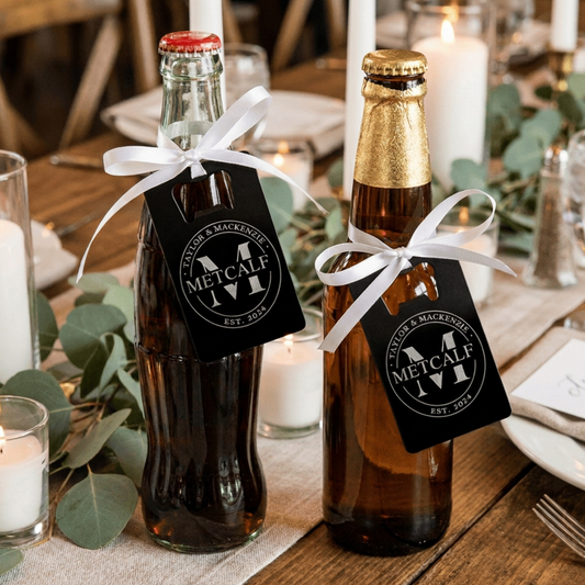 Personalized Wedding Favor Bottle Opener, Custom Wedding Reception Gift, Wallet Bottle Opener, Wedding Guest Favor Keepsake