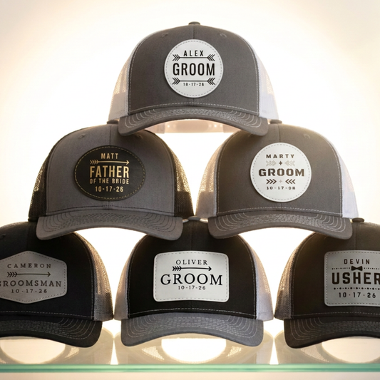 Personalized Wedding Party Hat, Custom Groomsmen Hat, Best Man Gift, Groom Hat Wedding Party Gift, 4 Designs To Choose From