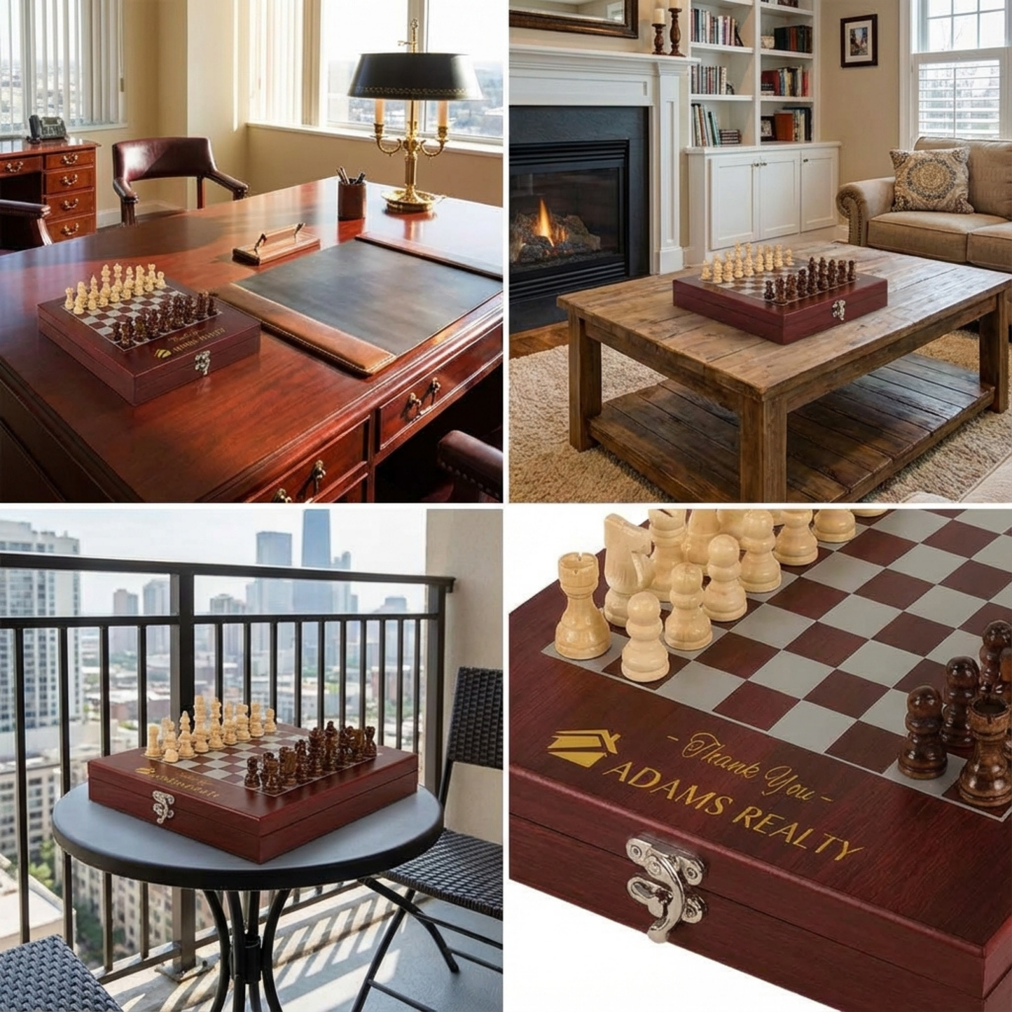 Personalized Rosewood Folding Chess Set And Board For Travel And Home With Elegant Finish And Timeless Style