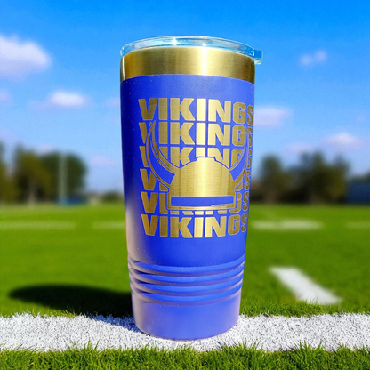 Personalized Purple And Silver 20oz Polar Camel Tumbler With Slider Lid For SKOL Football Fans