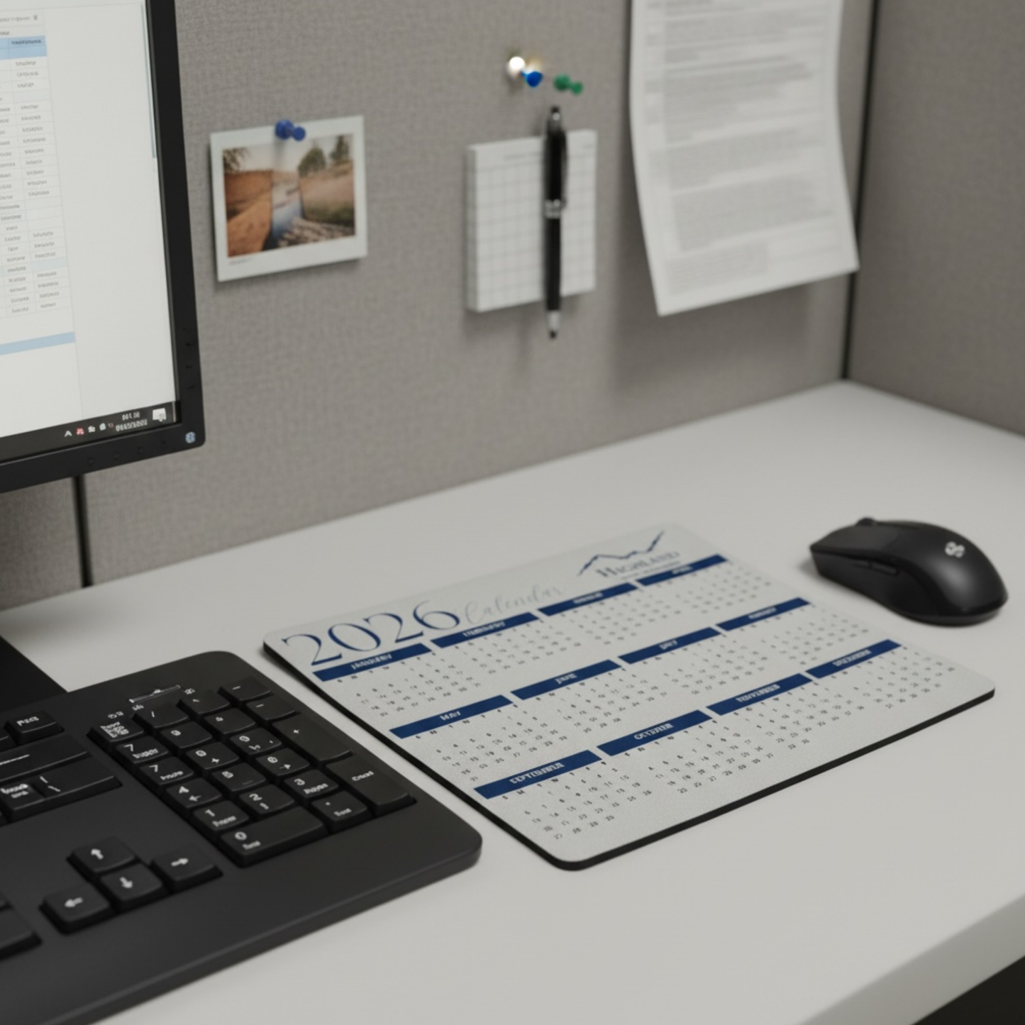 Personalized Business Logo Calendar Mouse Pad With Neoprene Top And Non Slip Rubber Base For Offices And Events